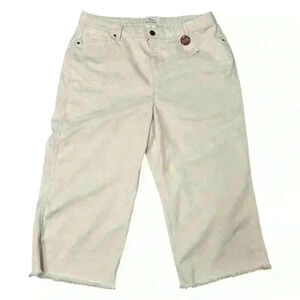 Lane Bryant Cream Ankle Cropped Jeans